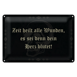 Blechschild Spruch 30x20cm Zeit heilt alle Wunden es sei