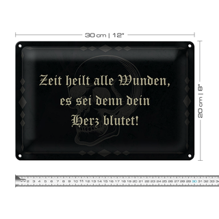Blechschild Spruch 30x20cm Zeit heilt alle Wunden es sei
