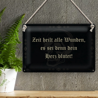 Blechschild Spruch 30x20cm Zeit heilt alle Wunden es sei