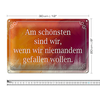 Blechschild Spruch 30x20cm am schönsten sind wir wenn wir
