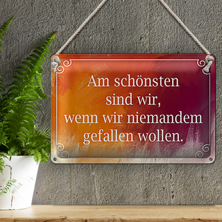Blechschild Spruch 30x20cm am schönsten sind wir wenn wir