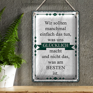 Blechschild Spruch 20x30cm wir sollten tun was glücklich