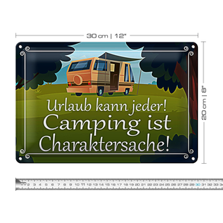 Blechschild Spruch 30x20cm Urlaub kann jeder Camping ist