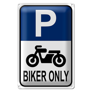 Blechschild Parken 20x30cm Biker only Motorrad
