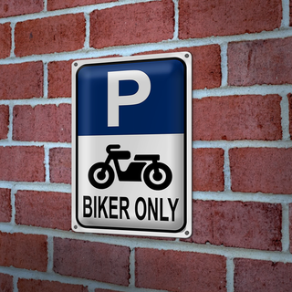 Blechschild Parken 20x30cm Biker only Motorrad