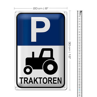 Blechschild Parken 20x30cm Parkplatz Traktor