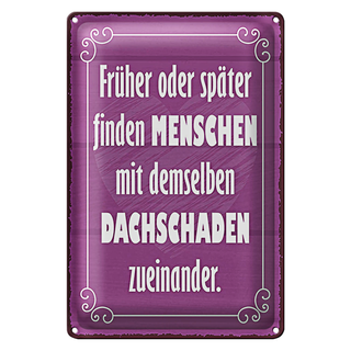 Blechschild Spruch 20x30cm Menschen demselbe Dahschaden