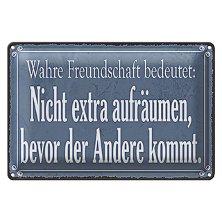 Blechschild Spruch 30x20cm wahre Freundschaft bedeutet