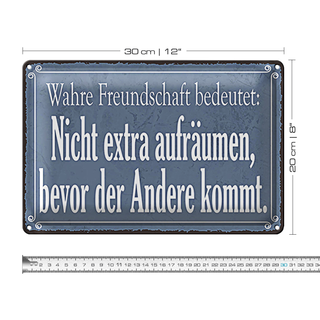 Blechschild Spruch 30x20cm wahre Freundschaft bedeutet