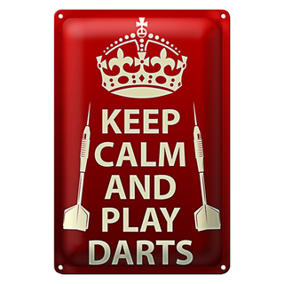 Blechschild Spruch 20x30cm Keep Calm and play Darts