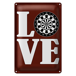 Blechschild Spruch 20x30cm Love Dart