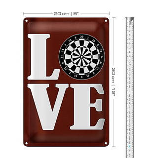 Blechschild Spruch 20x30cm Love Dart
