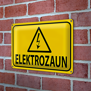 Blechschild Hinweis 30x20cm Elektrozaun Warnschild Vorsicht