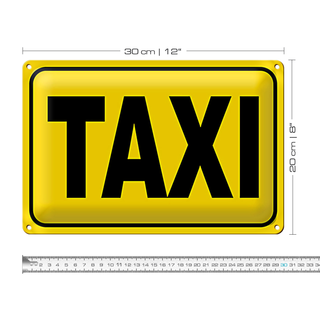 Blechschild Hinweis 30x20cm Taxi Wanddeko