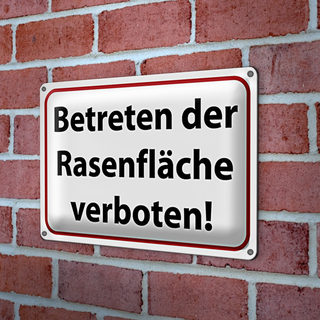 Blechschild Hinweis 30x20cm Betreten Rasenfläche verboten