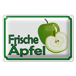 Blechschild Hinweis 30x20cm frische Äpfel Verkauf Hofladen