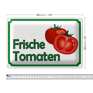 Blechschild Hinweis 30x20cm frische Tomaten Hofladen