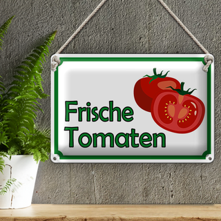 Blechschild Hinweis 30x20cm frische Tomaten Hofladen