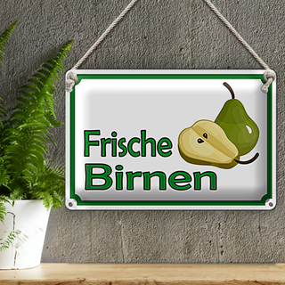Blechschild Hinweis 30x20cm frische Birnen Hofladen