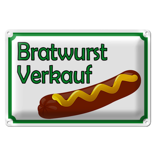 Blechschild Hinweis 30x20cm Bratwurst Verkauf Restaurant