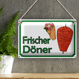 Blechschild Hinweis 30x20cm frischer Döner Restaurant