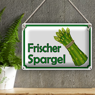 Blechschild Hinweis 30x20cm frischer Spargel Restaurant