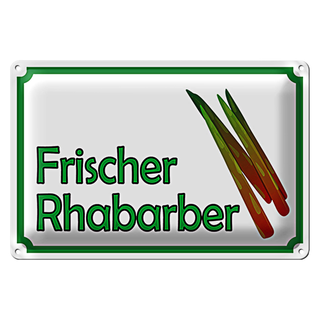 Blechschild Hinweis 30x20cm frische Rhabarber Hofladen