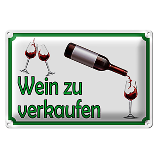 Blechschild Hinweis 30x20cm Wein zu verkaufen