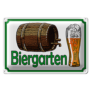 Blechschild Hinweis 30x20cm Biergarten Bier Brauerei