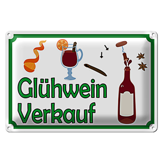 Blechschild Hinweis 30x20cm Glühwein Verkauf