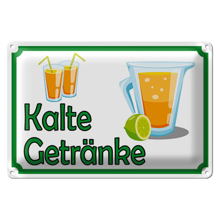 Blechschild Hinweis 30x20cm kalte Getränke Verkauf