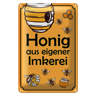 Blechschild Hinweis 20x30cm Honig aus eigener Imkerei