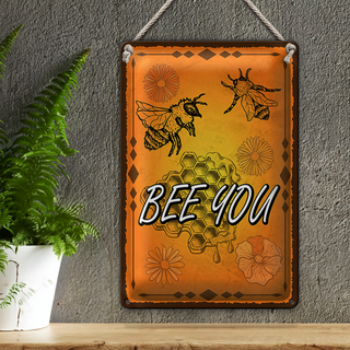 Blechschild Hinweis 20x30cm Bee you Biene Honig Imkerei