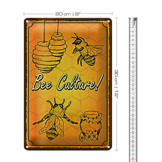 Blechschild Spruch 20x30cm Bee culture Biene Honig Imkerei