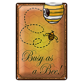 Blechschild Spruch 20x30cm Busy as a bee Biene Honig Imker