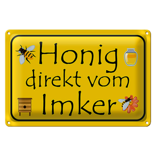 Blechschild Hinweis 30x20cm Honig direkt vom Imker
