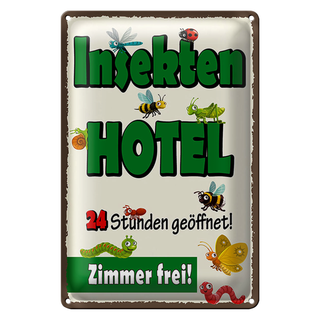 Blechschild Hinweis 20x30cm Insektenhotel Zimmer frei