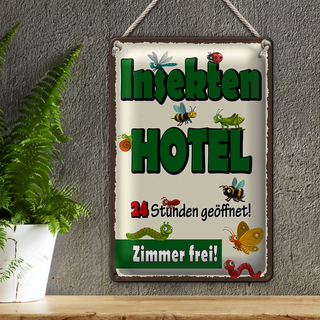 Blechschild Hinweis 20x30cm Insektenhotel Zimmer frei