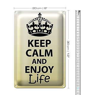 Blechschild Spruch 20x30cm Keep Calm and enjoy life