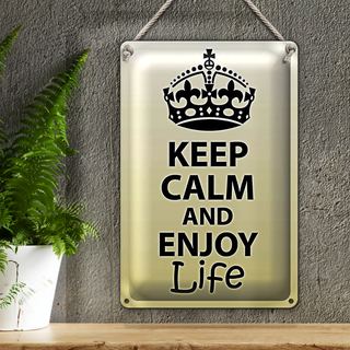Blechschild Spruch 20x30cm Keep Calm and enjoy life