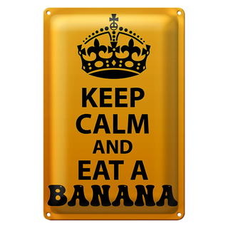 Blechschild Spruch 20x30cm Keep Calm and eat a Banana