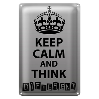 Blechschild Spruch 20x30cm Keep Calm think different