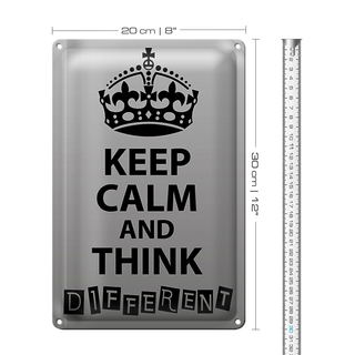 Blechschild Spruch 20x30cm Keep Calm think different
