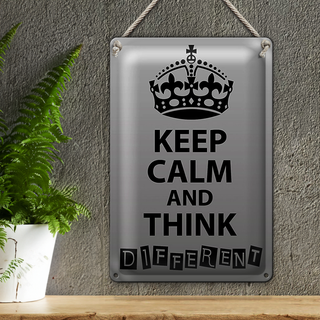 Blechschild Spruch 20x30cm Keep Calm think different