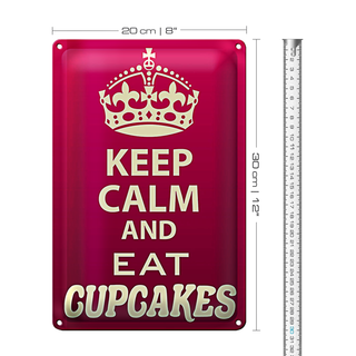 Blechschild Spruch 20x30cm Keep Calm and eat Cupcakes