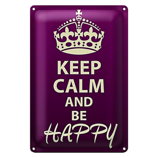 Blechschild Spruch 20x30cm Keep Calm and be happy