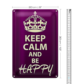 Blechschild Spruch 20x30cm Keep Calm and be happy