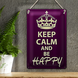 Blechschild Spruch 20x30cm Keep Calm and be happy