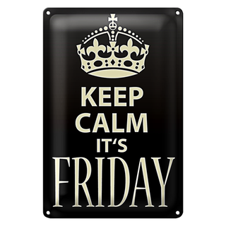 Blechschild Spruch 20x30cm Keep Calm its Friday
