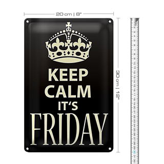 Blechschild Spruch 20x30cm Keep Calm its Friday